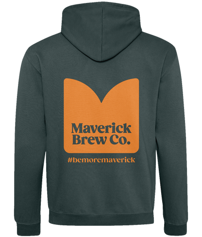 Maverick Brew Co Unisex Hoodie (Orange) Logo Front & back