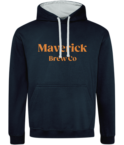 Maverick Brew Co Unisex Hoodie (Orange) Logo Front & back