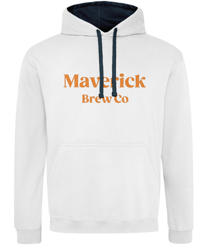 Maverick Brew Co Unisex Hoodie (Orange) Logo Front & back