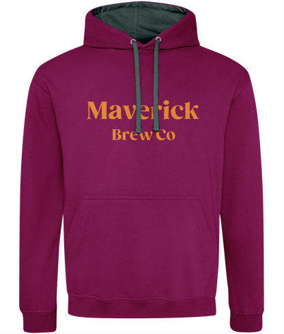 Maverick Brew Co Unisex Hoodie (Orange) Logo Front & back
