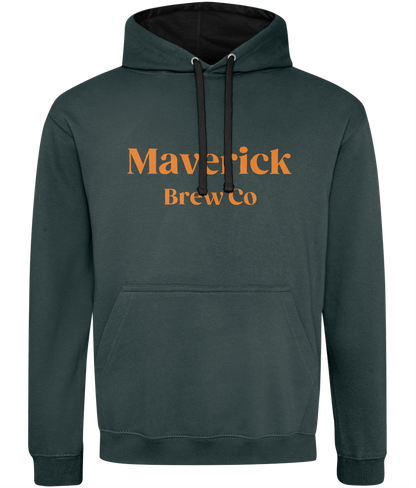 Maverick Brew Co Unisex Hoodie (Orange) Logo Front & back